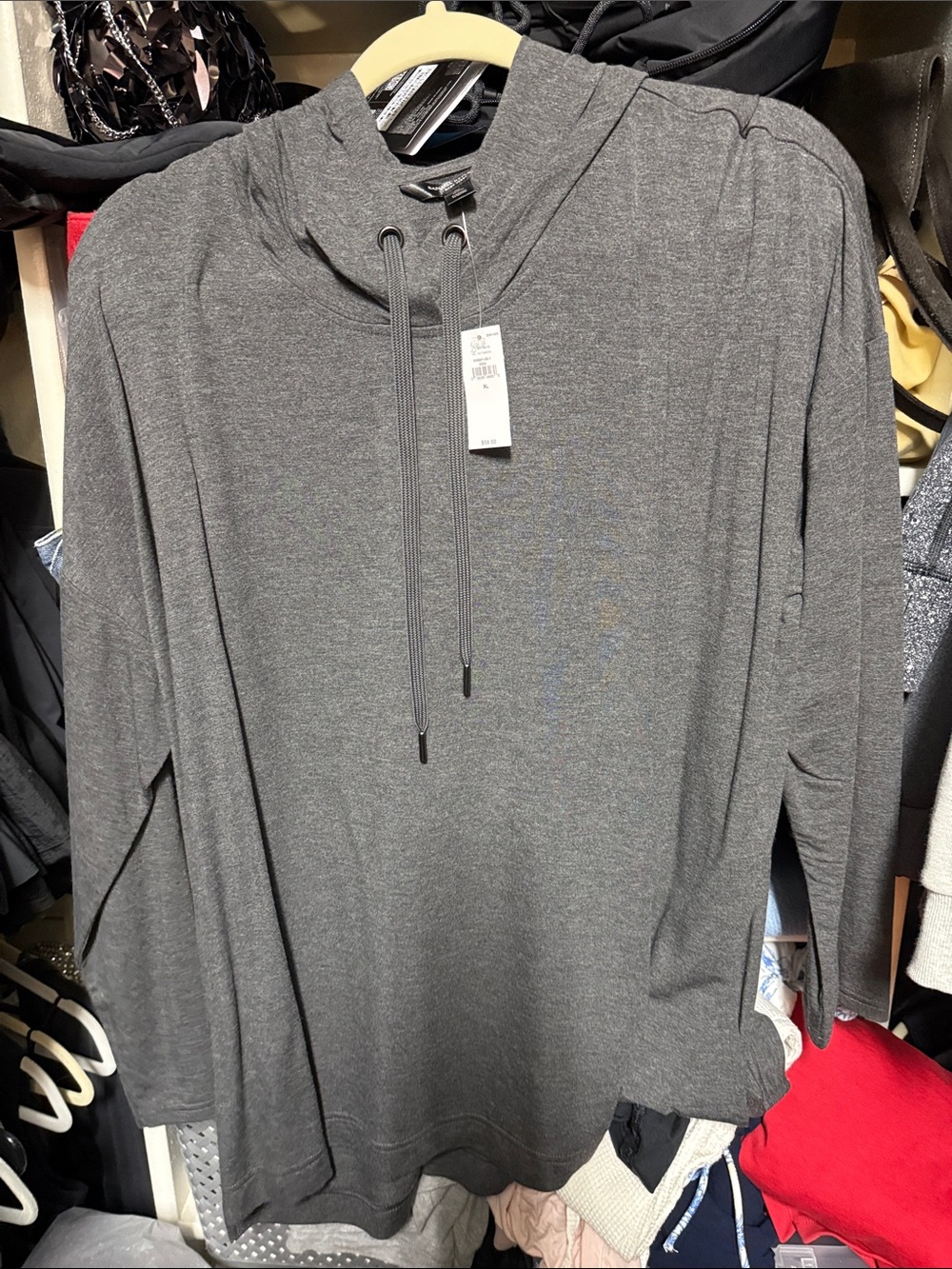 Banana Republic Dark Gray Lightweight Hooded Pullover